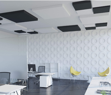 Neli&ouml;n muotoinen &auml;&auml;nenvaimennin, jossa on tasainen pinta.